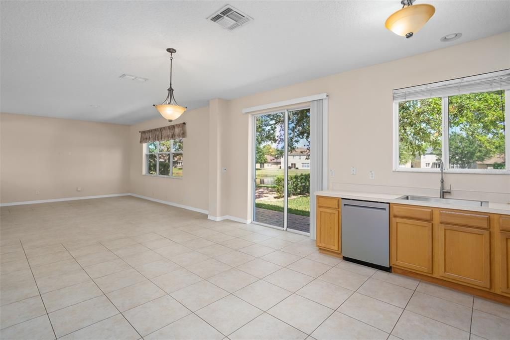 Large, open concept kitchen and gathering area
