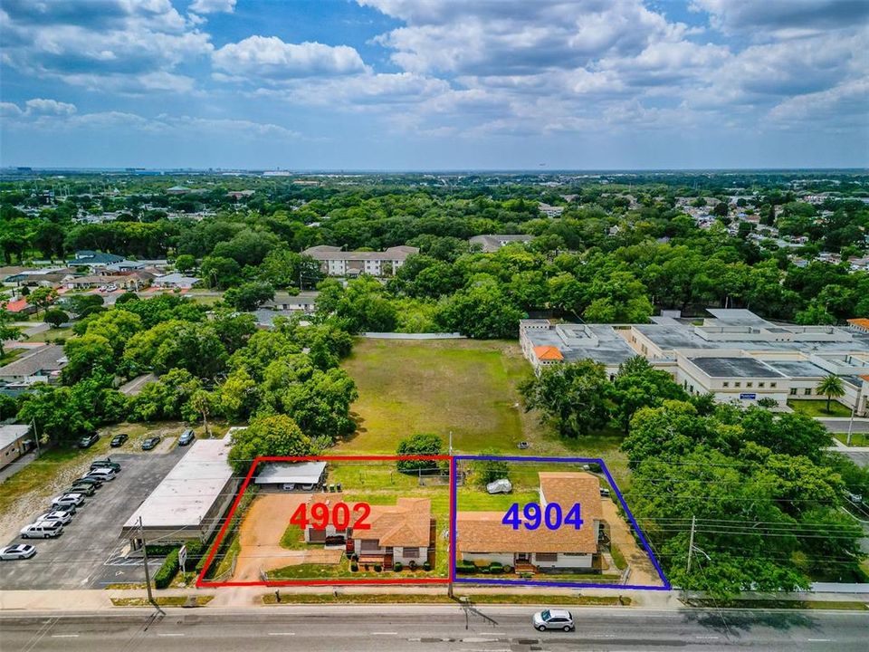 Aerial overview of 4902 & 4904 N Habana
