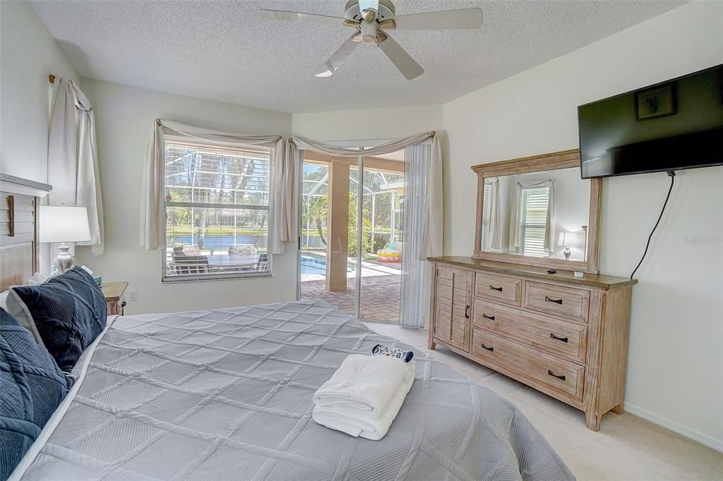 Master Bedroom Retreat with private access to pool and patio