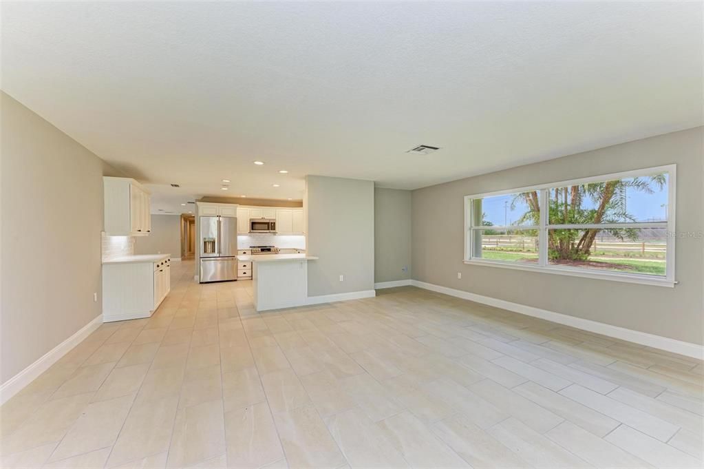 Family room adjacent to kitchen