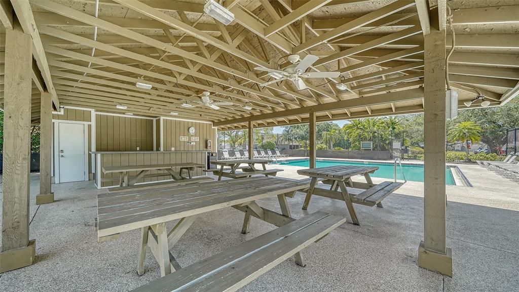 Community pavilion by pool