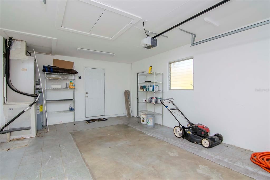 This oversized garage offers plenty of room for your vehicle and extra storage.