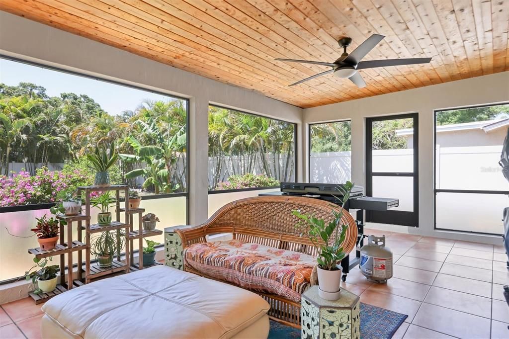 Your Lanai with views of your private backyard Oasis.