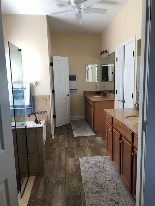 Main attached bathroom with double vanity