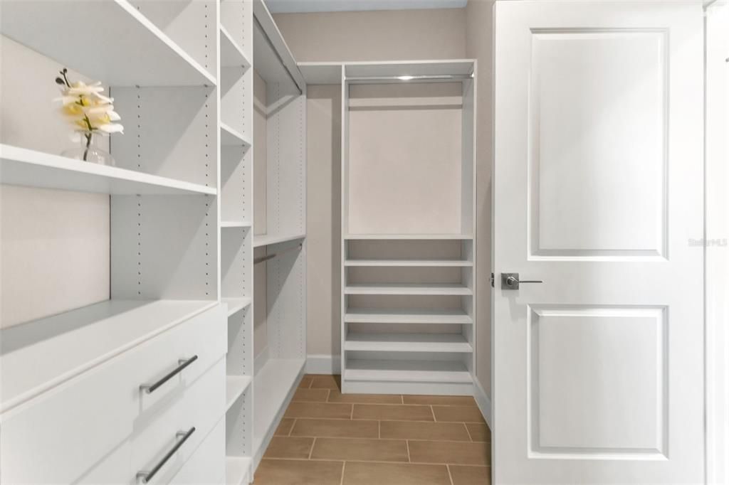 Model home master closet