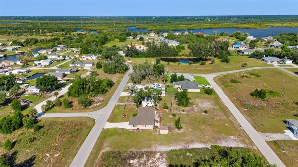 AERIAL VIEW - HOUSE IN FOREFRONT.