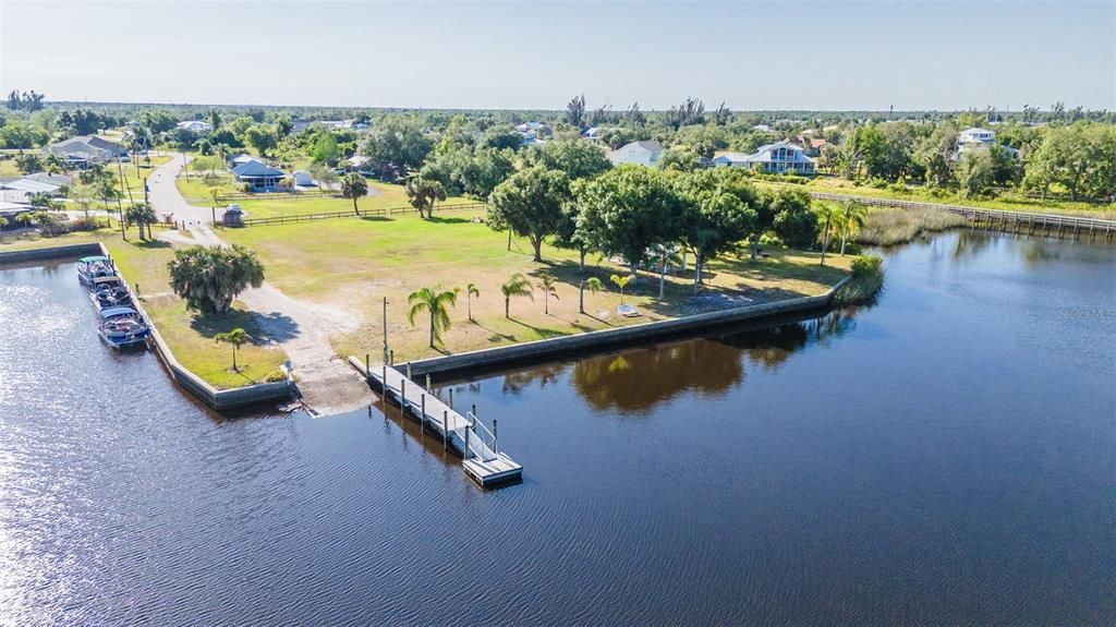 LOOKING BACK TO THE COMMUNITY PARK WITH BOAT RAMP, PICNIC AREAS, AND CLUBHOUSE!