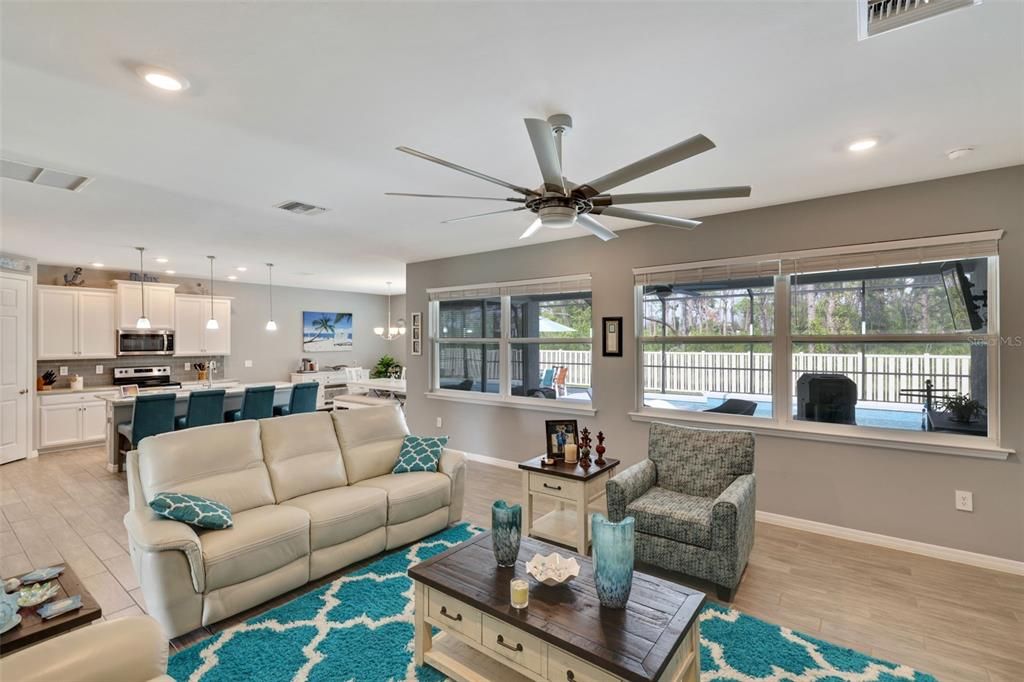 Large windows in Family room. Great view