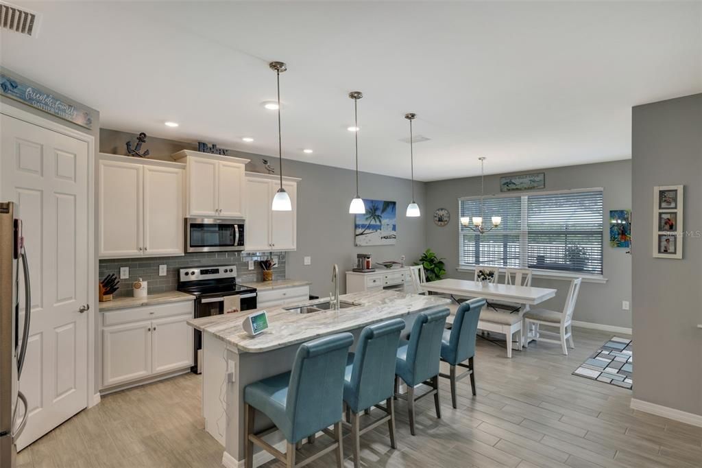 Kitchen Dining area with breakfast bar.