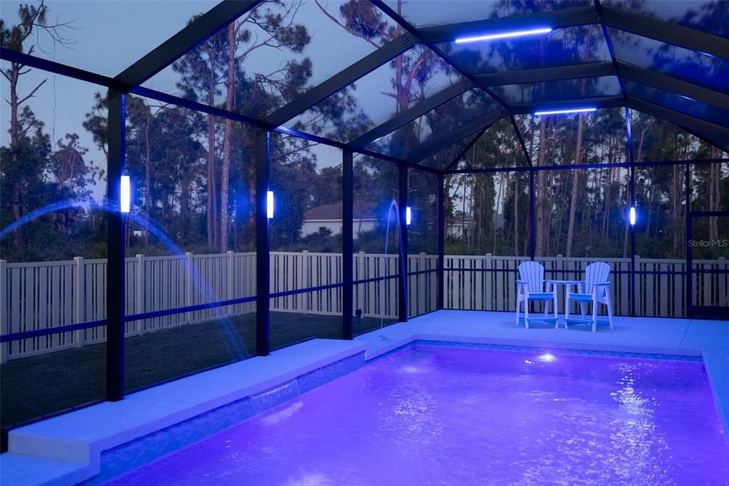 Deck Jets, waterfall & special lighting