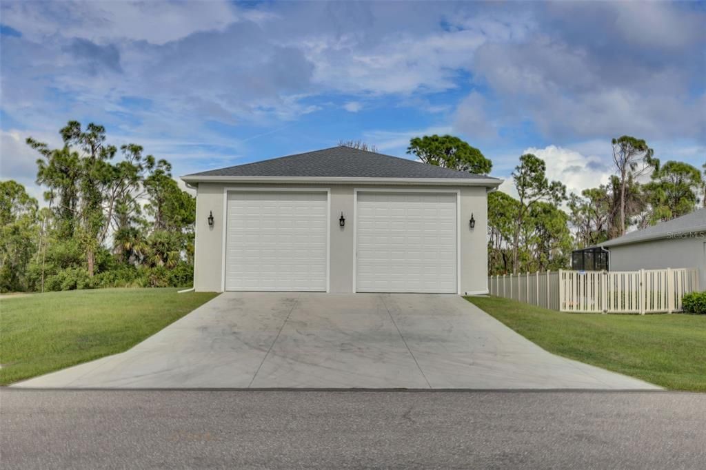 Extra wide cement driveway