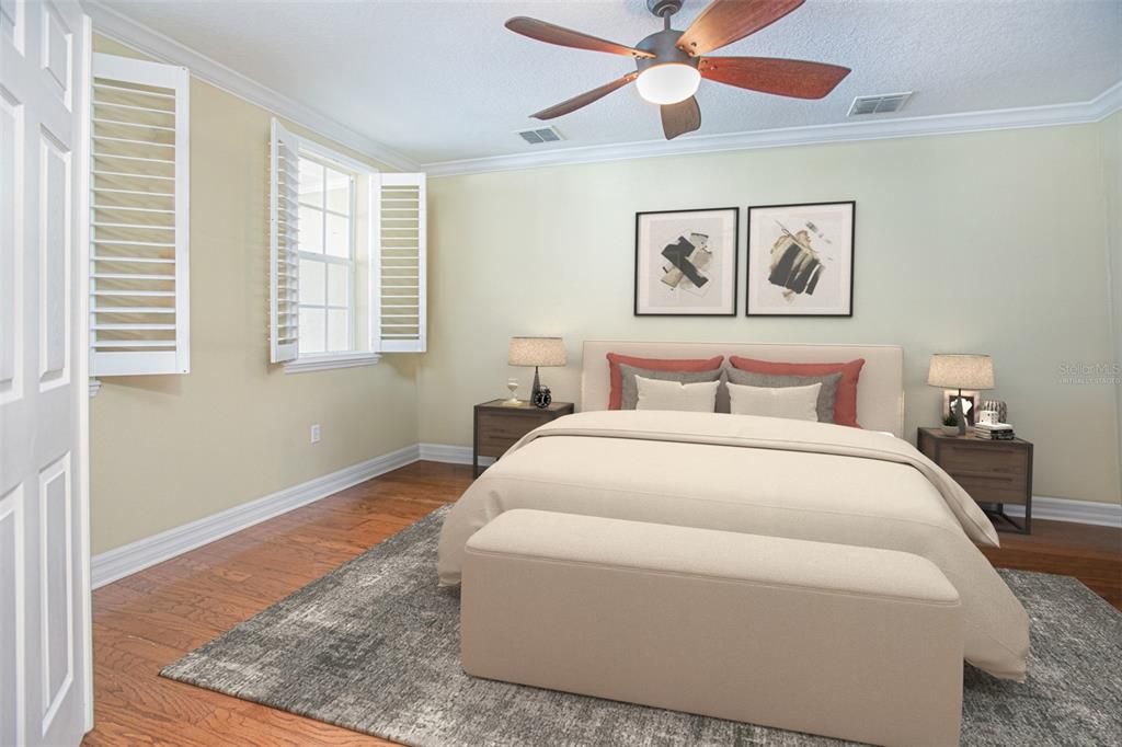 Virtually staged image - Guest room