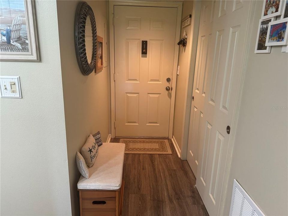 entry way with storage closet