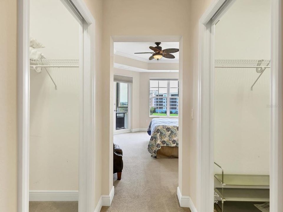 Double walk-in closets