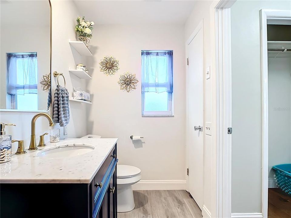 Alternate view of Master/Ensuite bath. A Linen closet is available for more storage space.