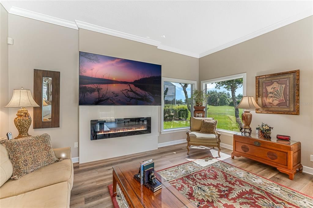 Family Room with Electric Fireplace