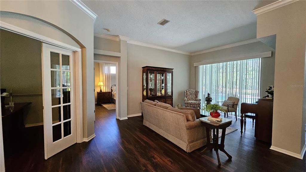 5th Bedroom/Flex Space thru French Doors