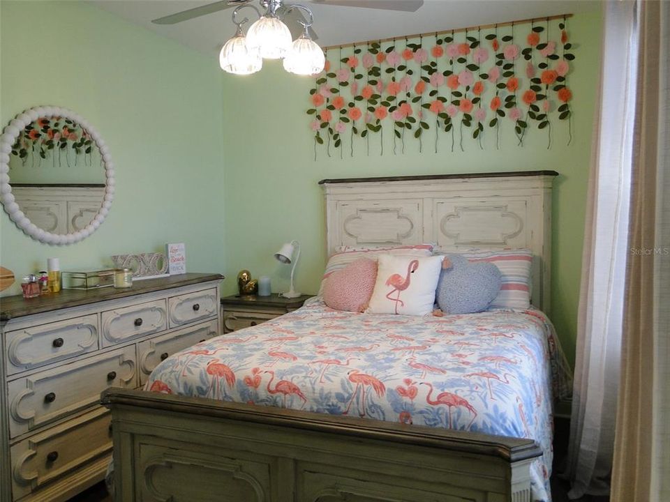 Bedroom 3- Freshly Painted, Lighted Ceiling Fan