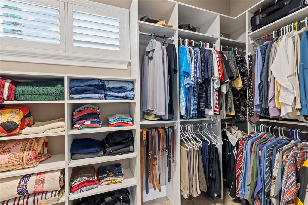 Primary Closet with Built-In Shelving