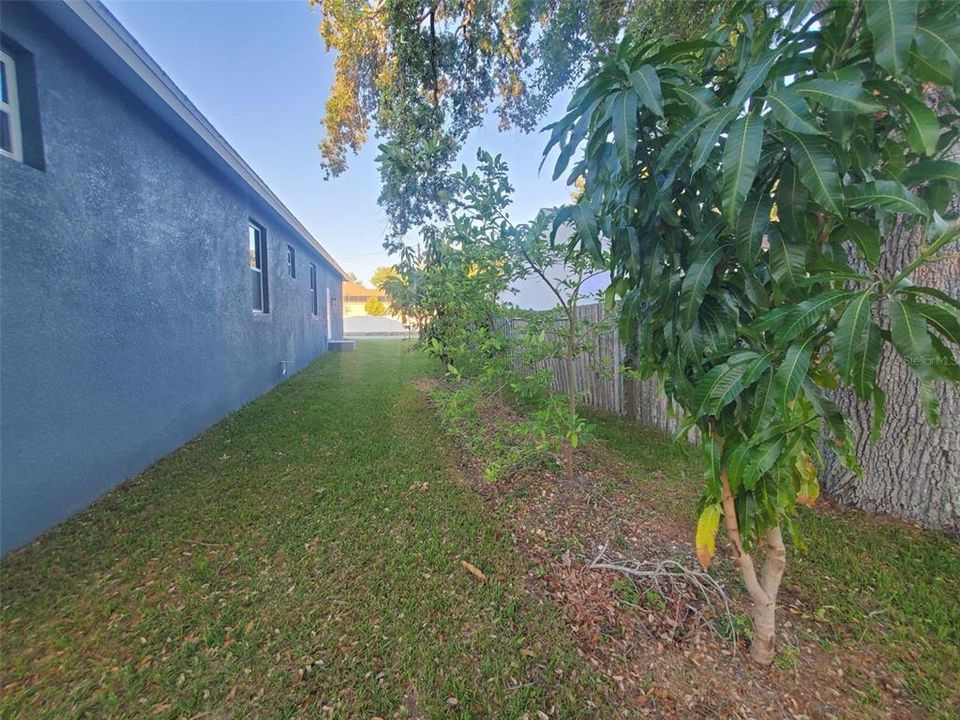 left side with photo of fruit trees