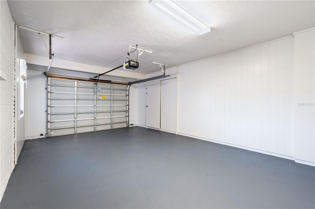 Freshly finished garage floor
