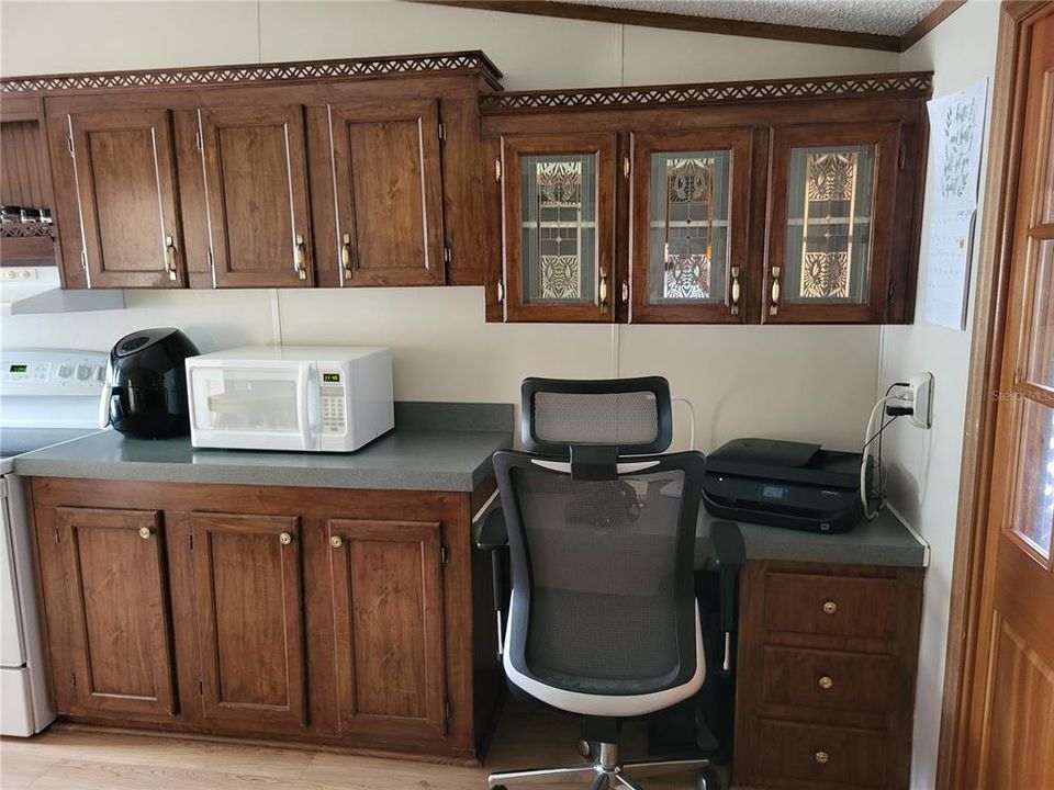 Computer area in kitchen