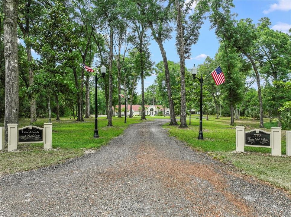 Daytime view of front gate.