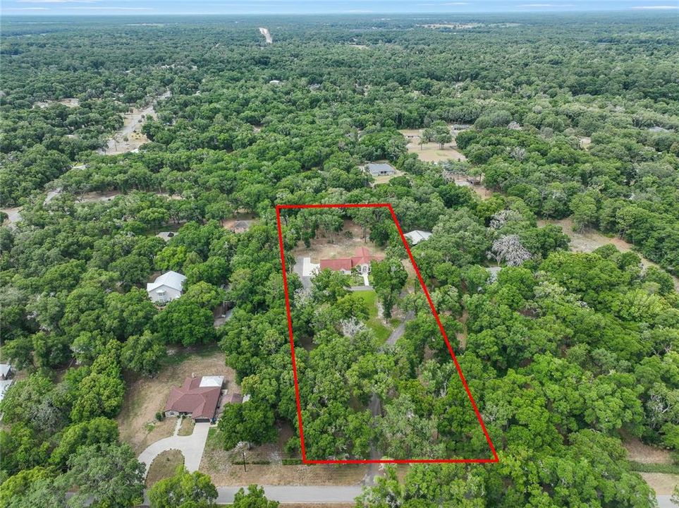 Arial View of 3 acre lot and custom View