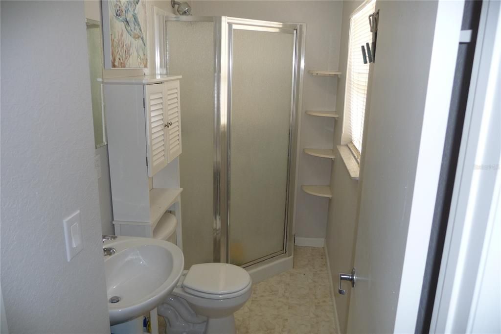Bathroom with stand up shower