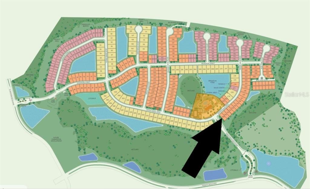Site map - Lot 309 SE Exposure, accross from amenities