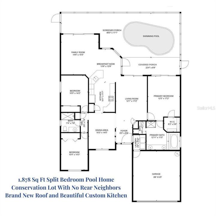 Large open split bedroom floor plan~