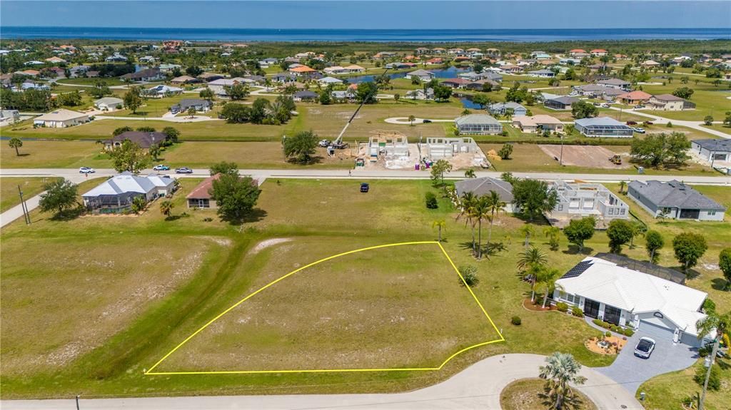 A great location for your new home. Aerial looking west.