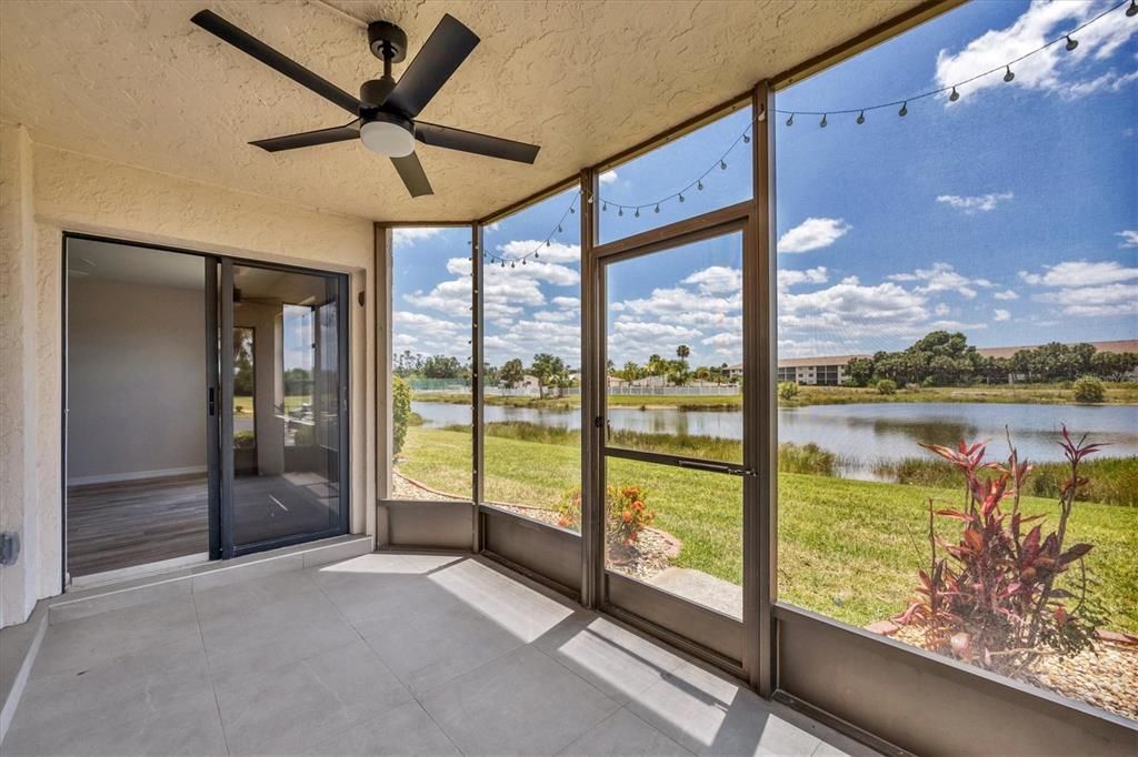 Fabulous patio with access to the backyard