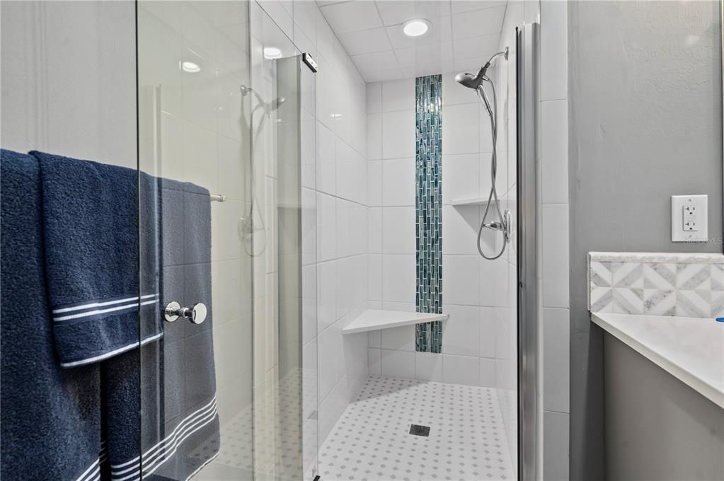 3rd Bathroom Tile Shower w glass door
