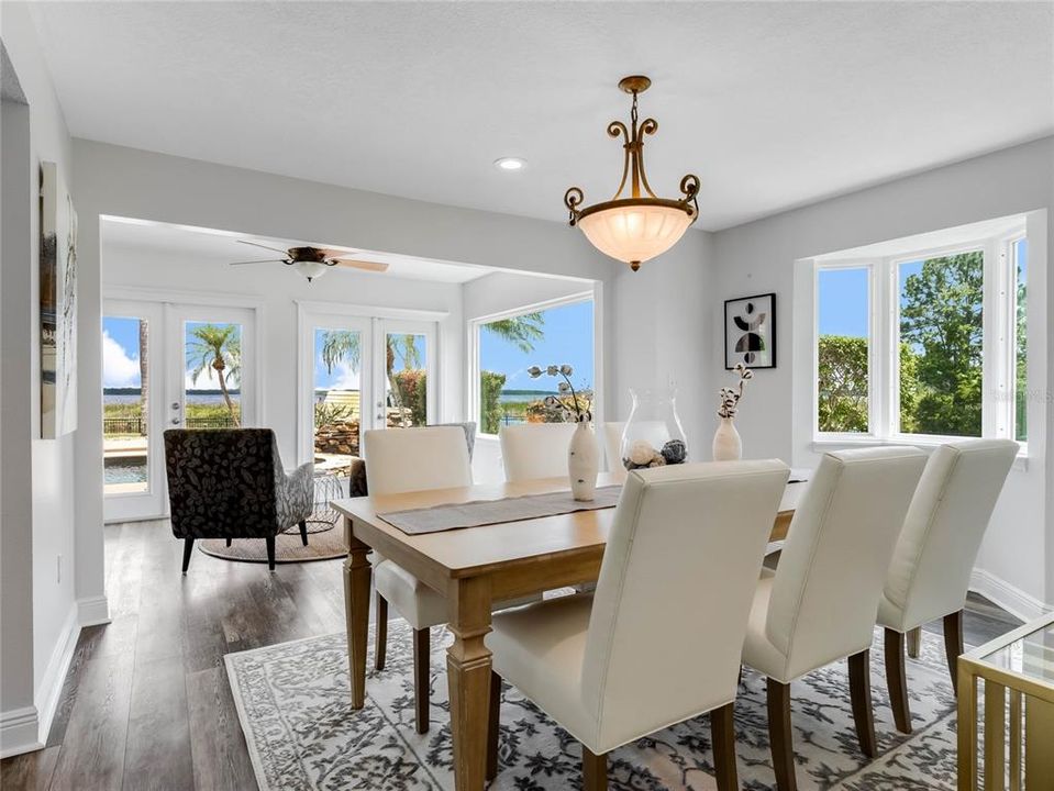 Custom built buffet in the dining area.