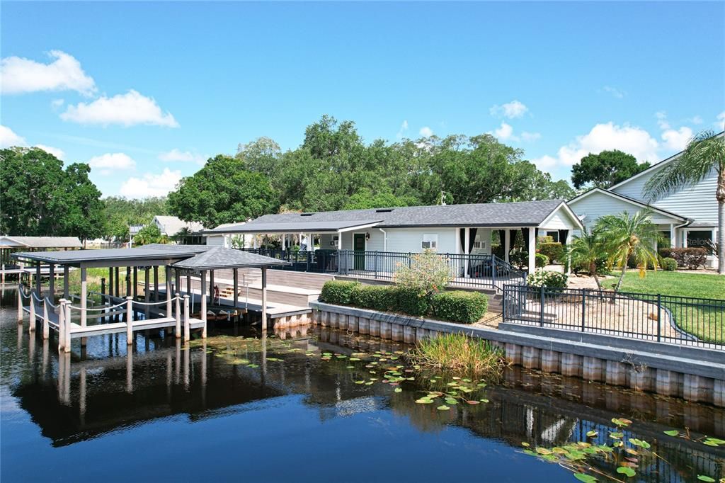 View of the home from the canal.