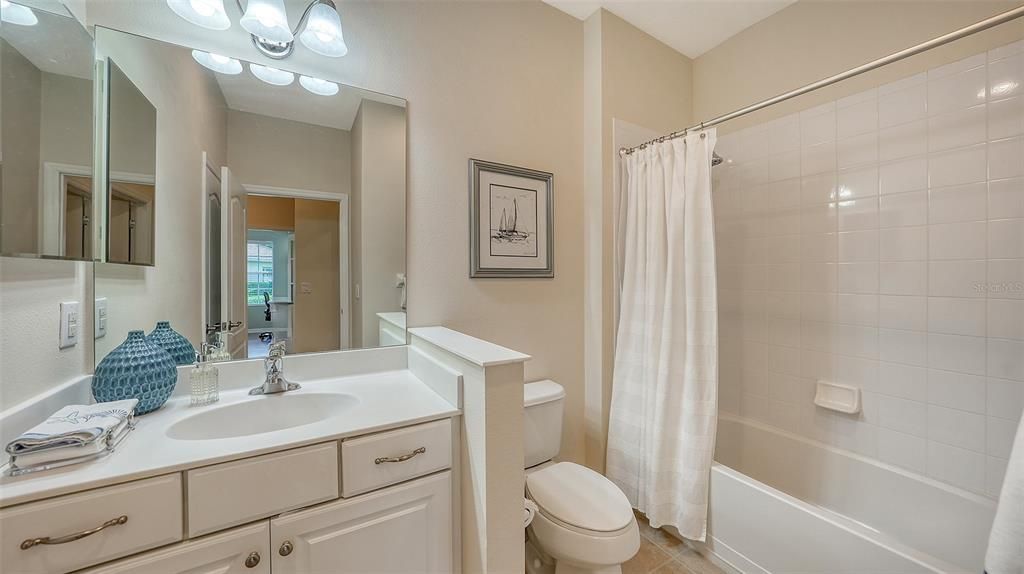 Stylish guest bathroom.