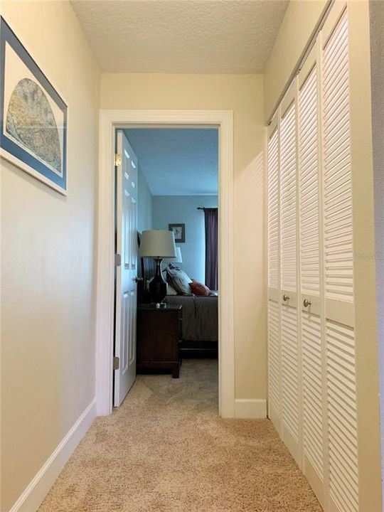 Hallway upstairs w/closet for w/d