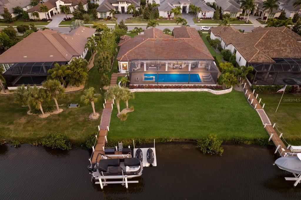 Private dock behind the home