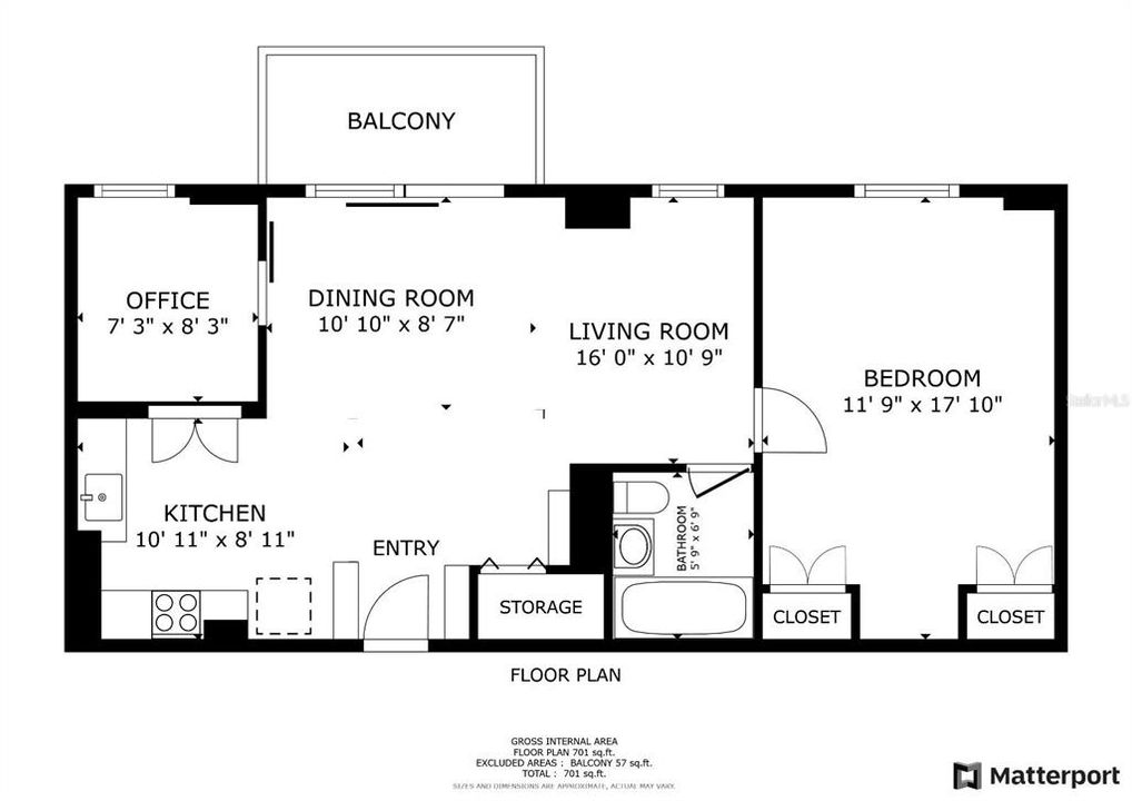 For Sale: $260,000 (1 beds, 1 baths, 828 Square Feet)