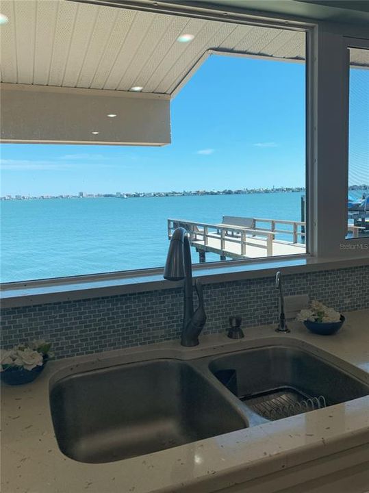 Great views of the water, Dolphins, and Manatees from the Kitchen Sink