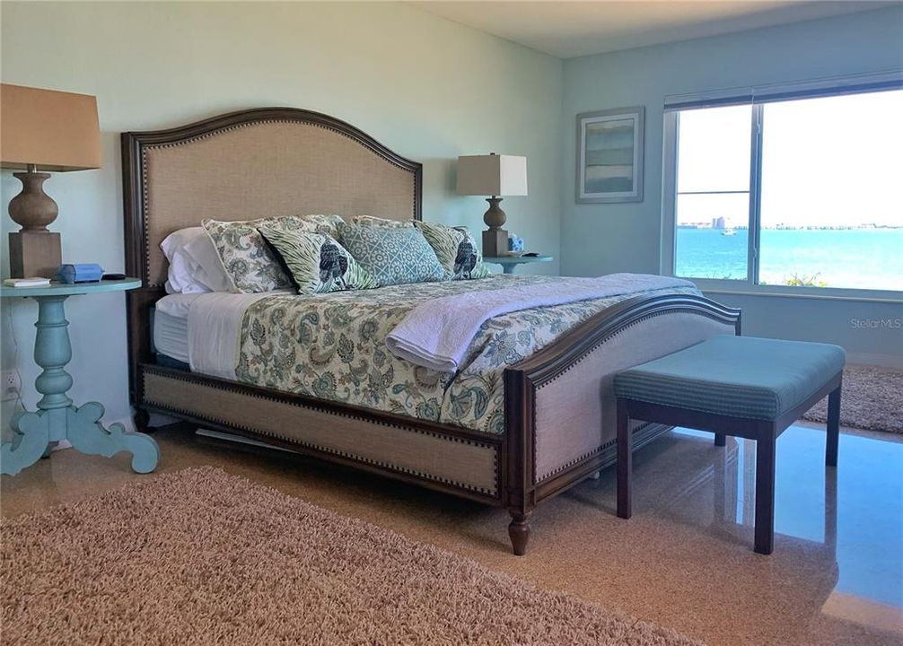 West Master Bedroom with King Size Bed and adjoining bathroom with Shower