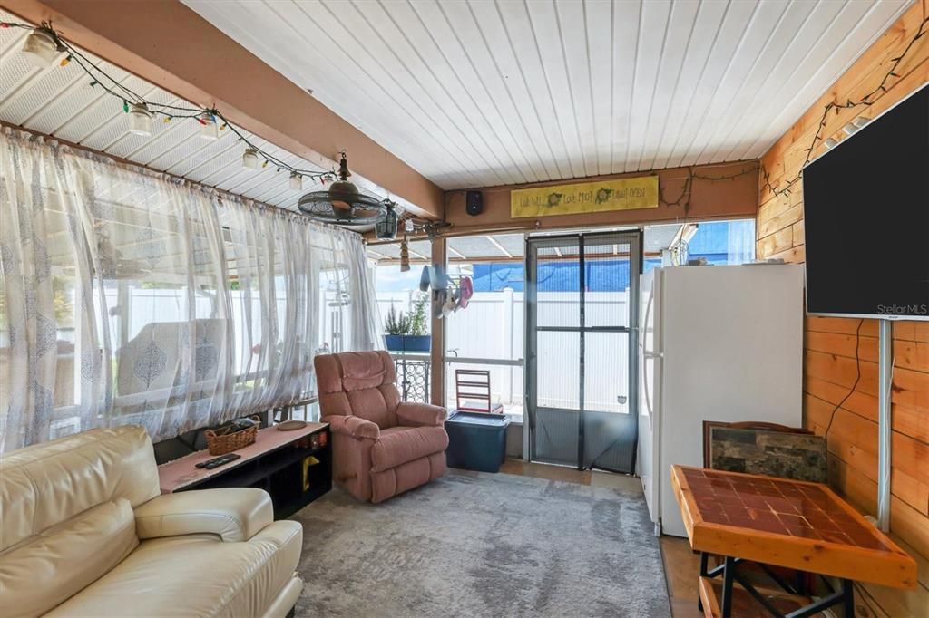 Enclosed patio off the kitchen