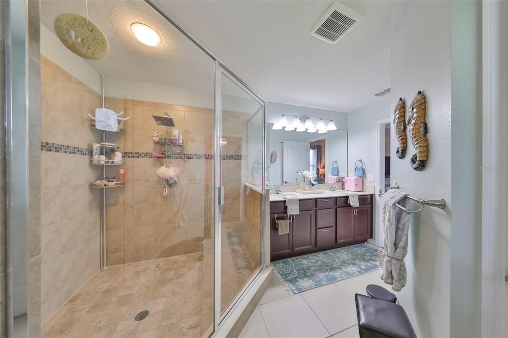 Upgraded large  walk-in shower