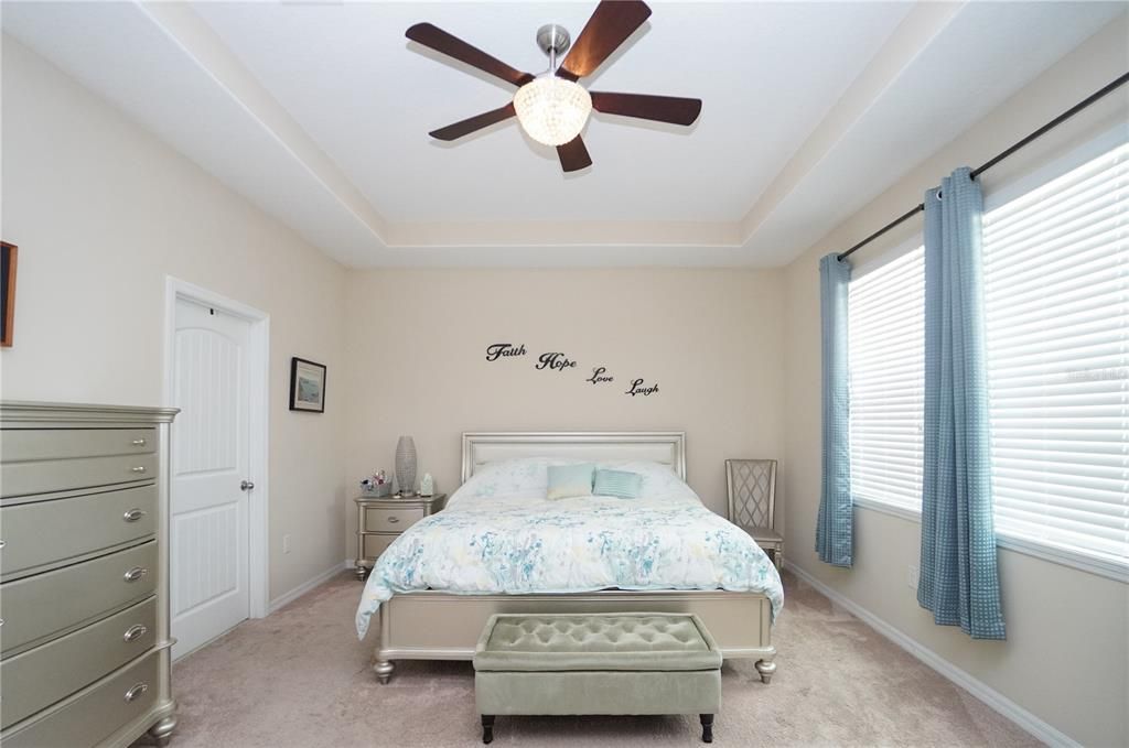Master bedroom also has tray ceilings to make it feel even more grand.
