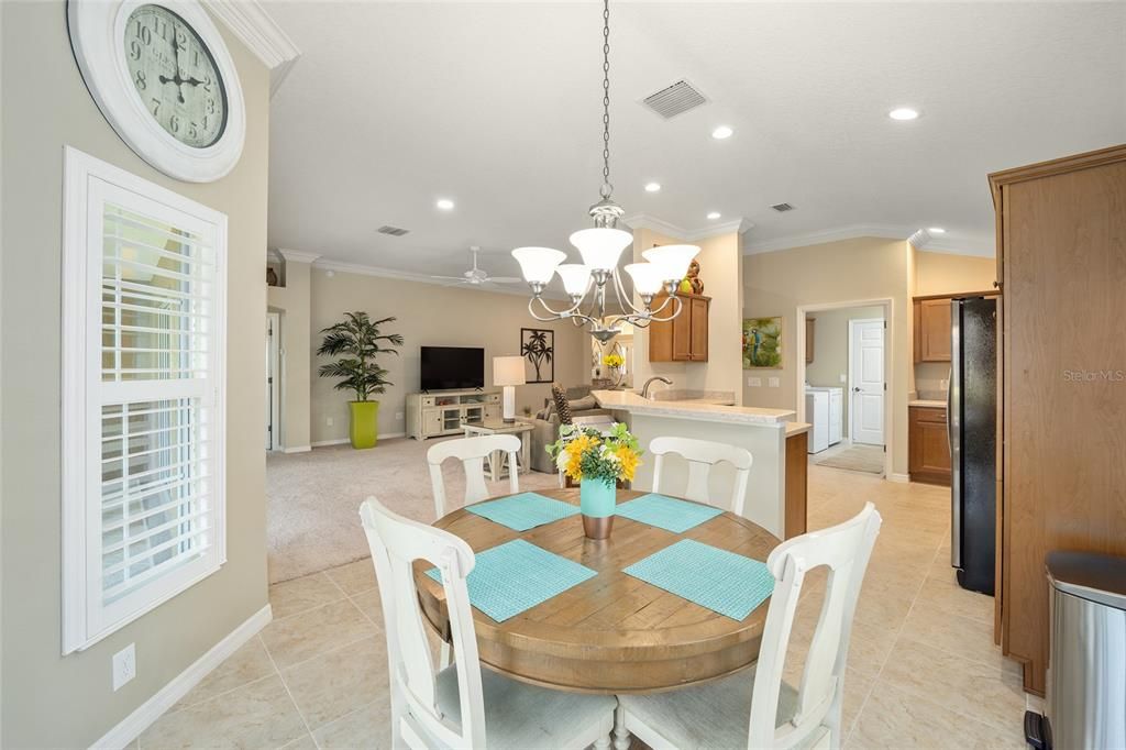 Through the kitchen is the laundry room that leads out to the garage.