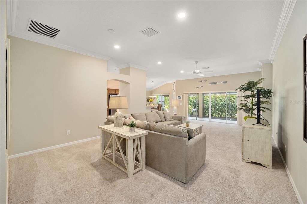 Looking from the foyer toward the living area.