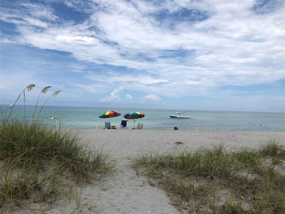 Search for shells, sharks teeth or dolphins or take a nap under an umbrella at close by Nokomis beach.