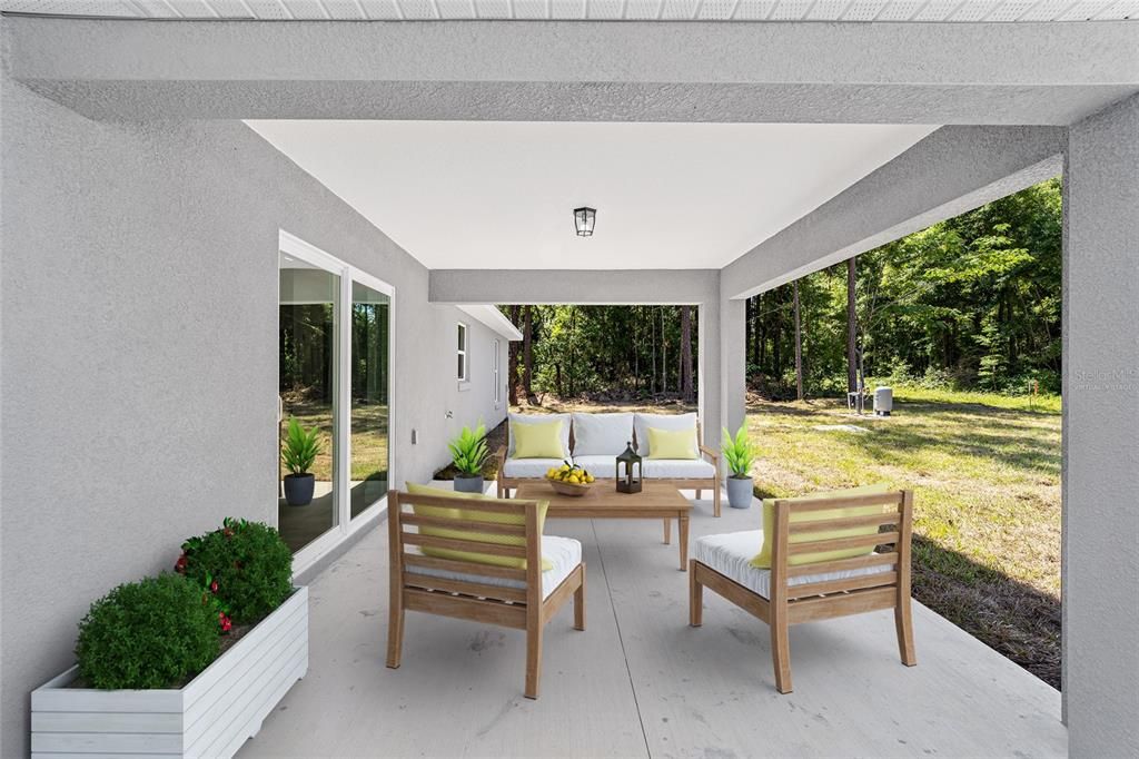 Outdoor Covered Patio Virtually Staged
