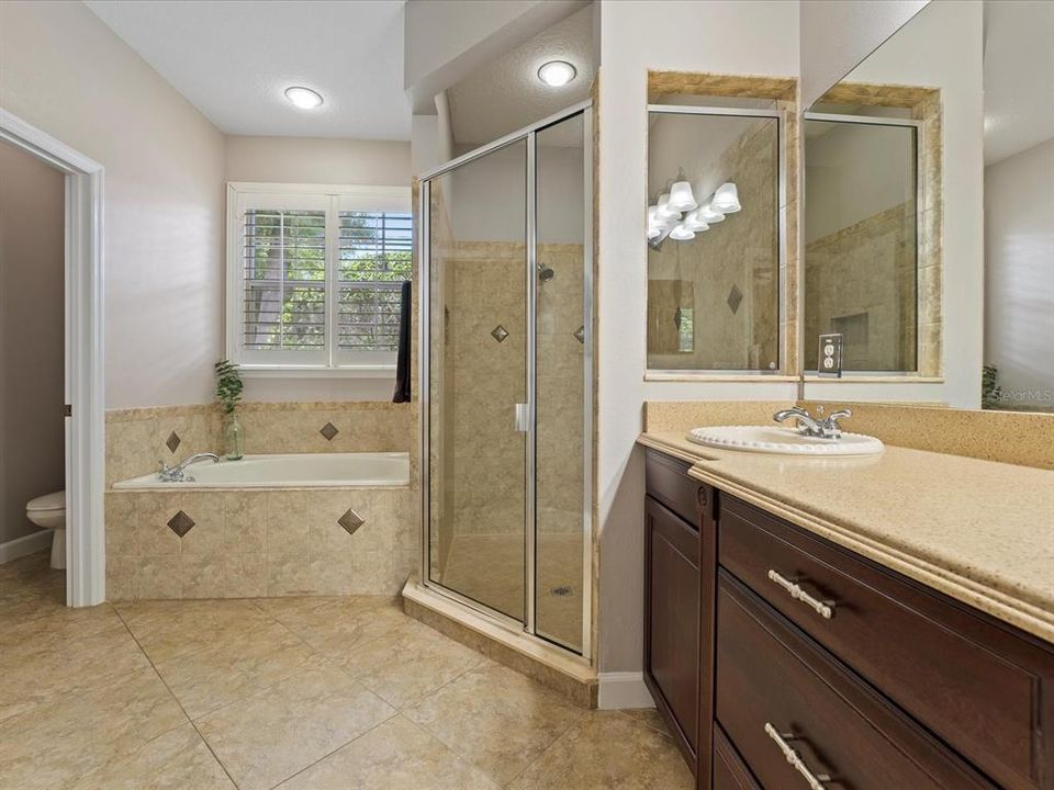 En Suite Bath with Large Walkin Closet and soaker tub